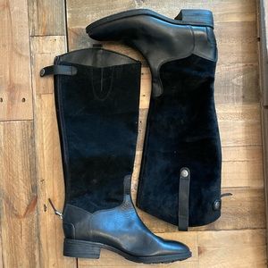 Sam Edelman PENNY LEATHER RIDING BOOT Black Leather Women’s 7.5